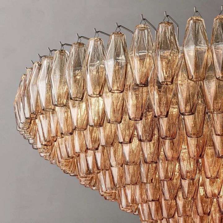Galaxy Smoke Glass Tiered Round Chandelier 62" - view 10