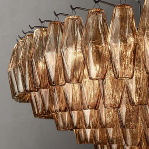 Galaxy Smoke Glass Tiered Round Chandelier 62" - view 9