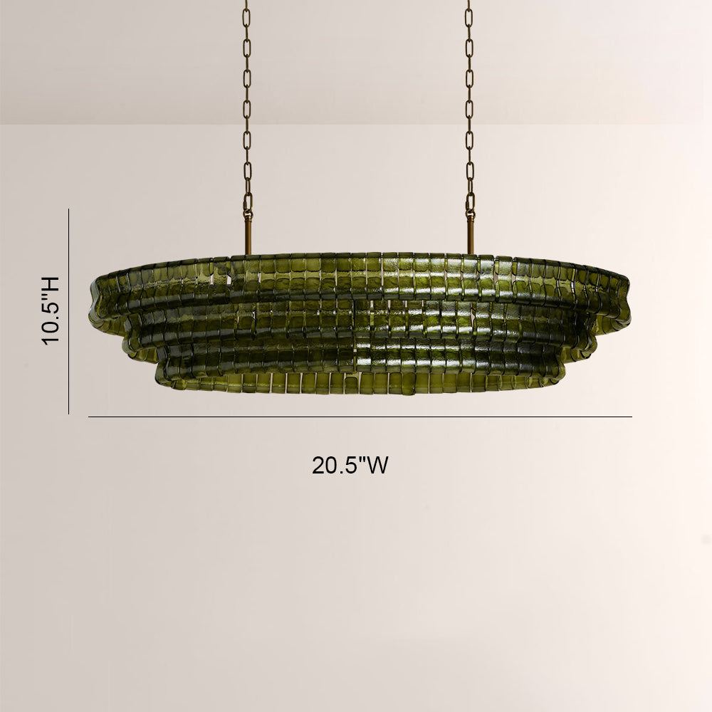 Ghiaccia Textured Glass Linear Chandelier - view 7