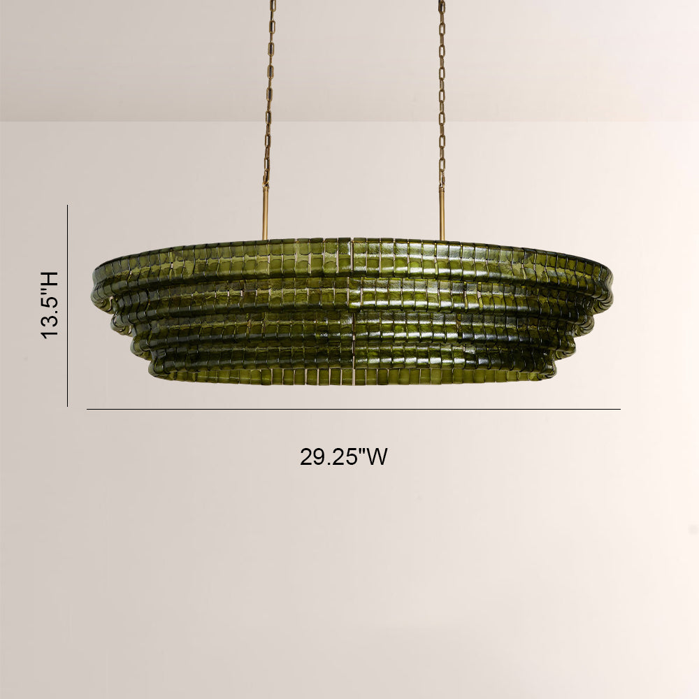Ghiaccia Textured Glass Linear Chandelier - view 8