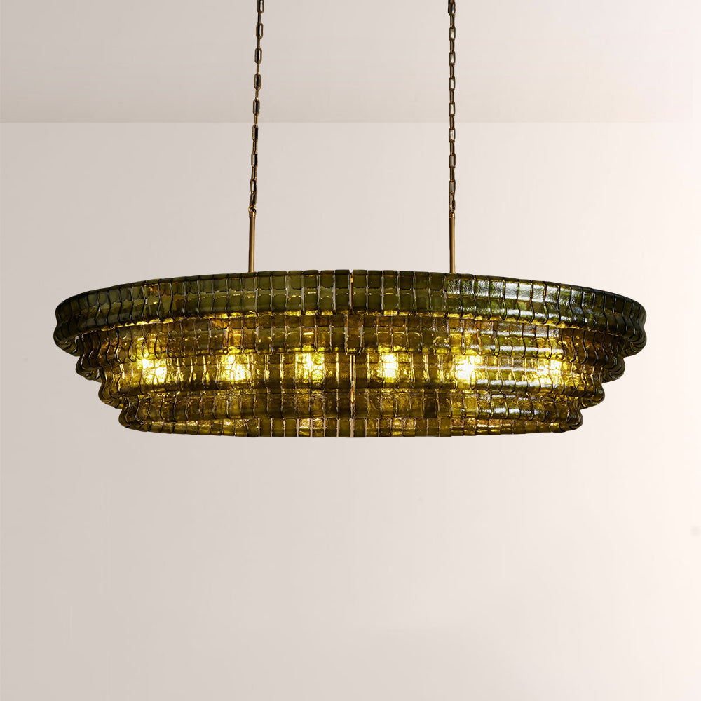 Ghiaccia Textured Glass Linear Chandelier - view 3