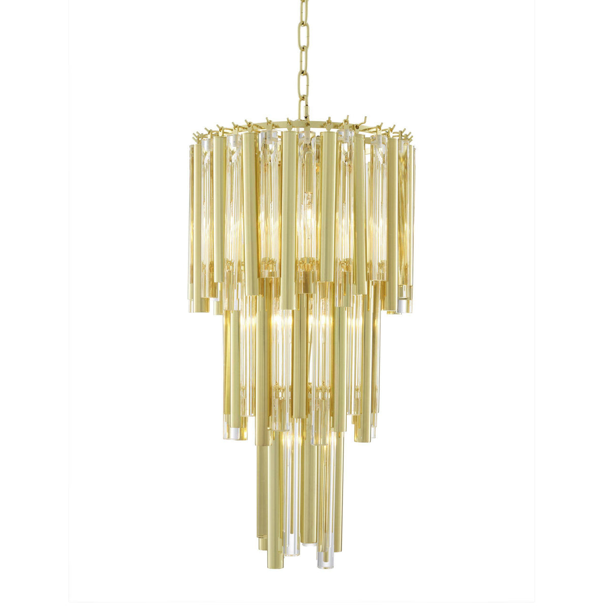 Gigi Modern Glass Chandelier S/L - Gold/Nickel