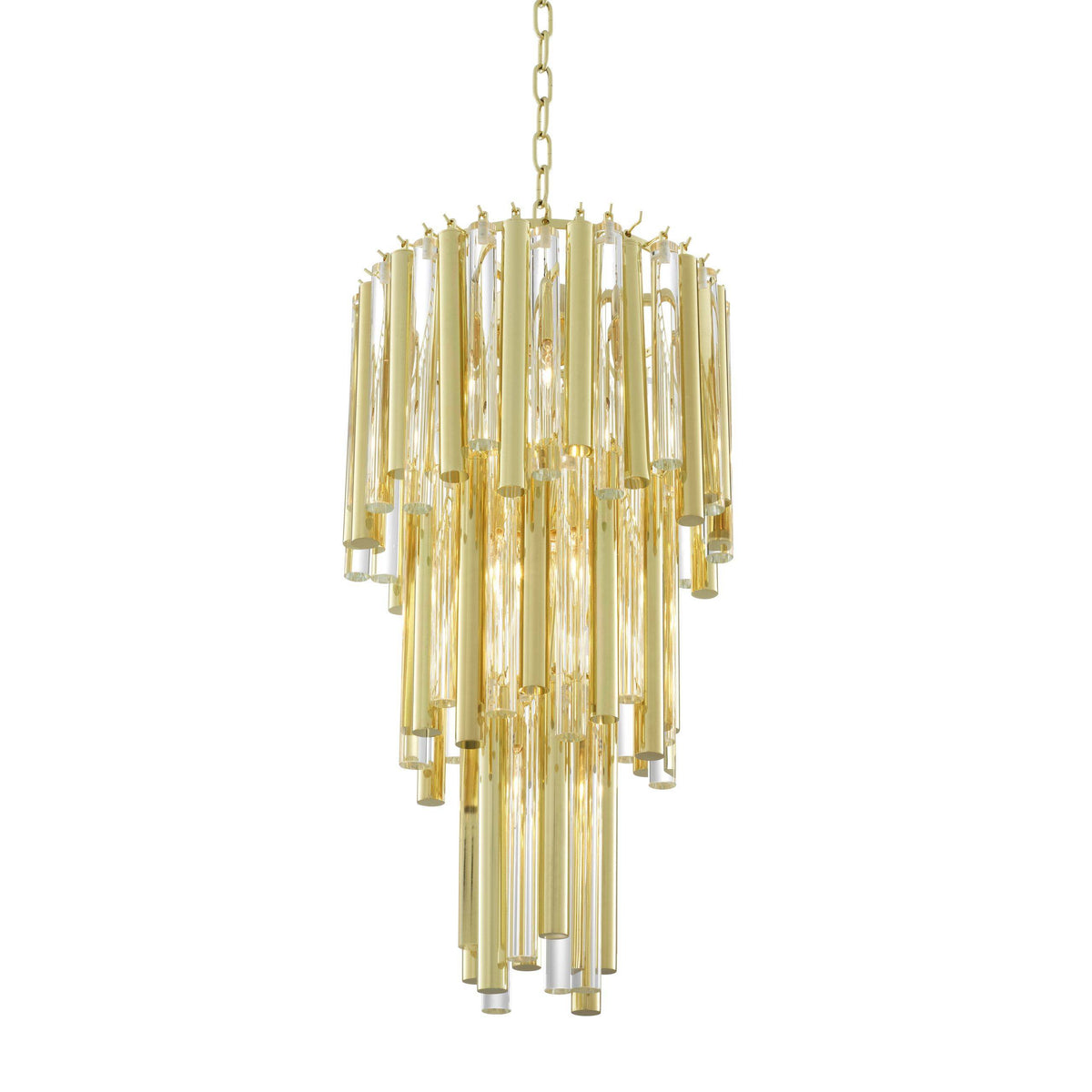 Gigi Modern Glass Chandelier S/L - Gold/Nickel - view 2
