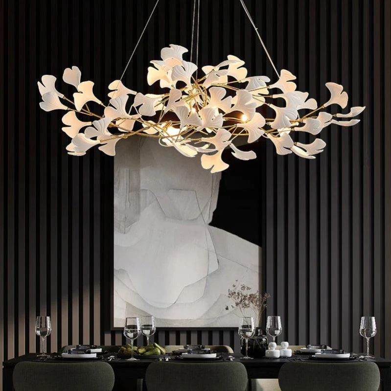 Gingko Ceramic Linear Branch Chandelier - view 2