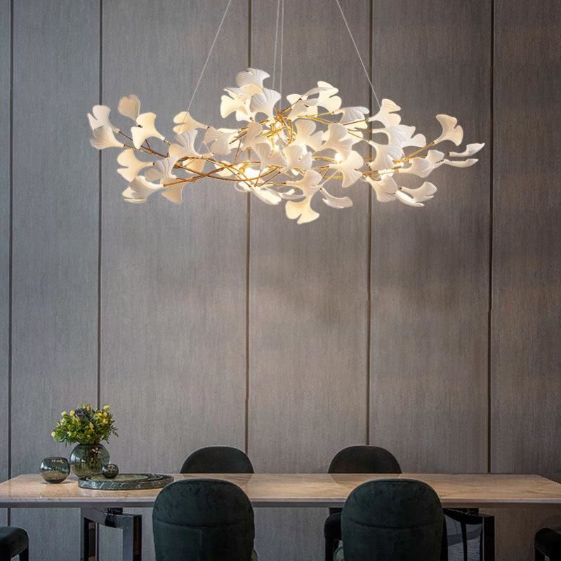 Gingko Ceramic Linear Branch Chandelier - view 4