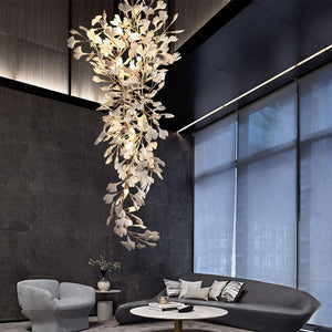 Ceramic Ginkgo Staircase  Long Branch Chandelier - RHL