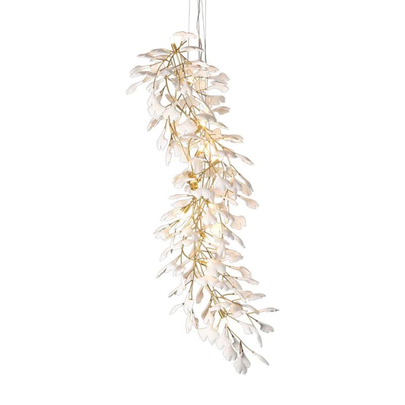 Ceramic Ginkgo Staircase  Long Branch Chandelier - RHL
