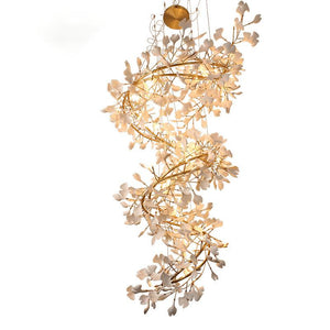Ceramic Ginkgo Staircase  Long Branch Chandelier - RHL