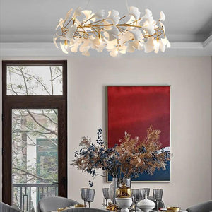 Gingko Ceramic Round Branch Chandelier - view 3