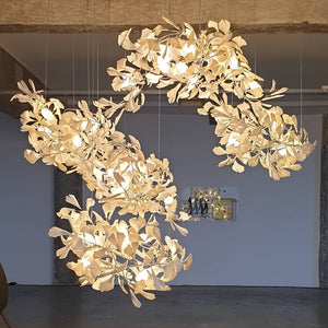 Gingko Leaves Ceramics Spiral Branch Chandelier - view 93