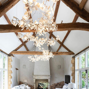 Gingko Leaves Ceramics Spiral Branch Chandelier - view 66