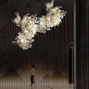 Gingko Leaves Ceramics Spiral Branch Chandelier - view 68