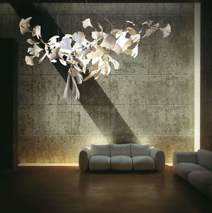 Gingko Leaves Ceramics Spiral Branch Chandelier - view 31