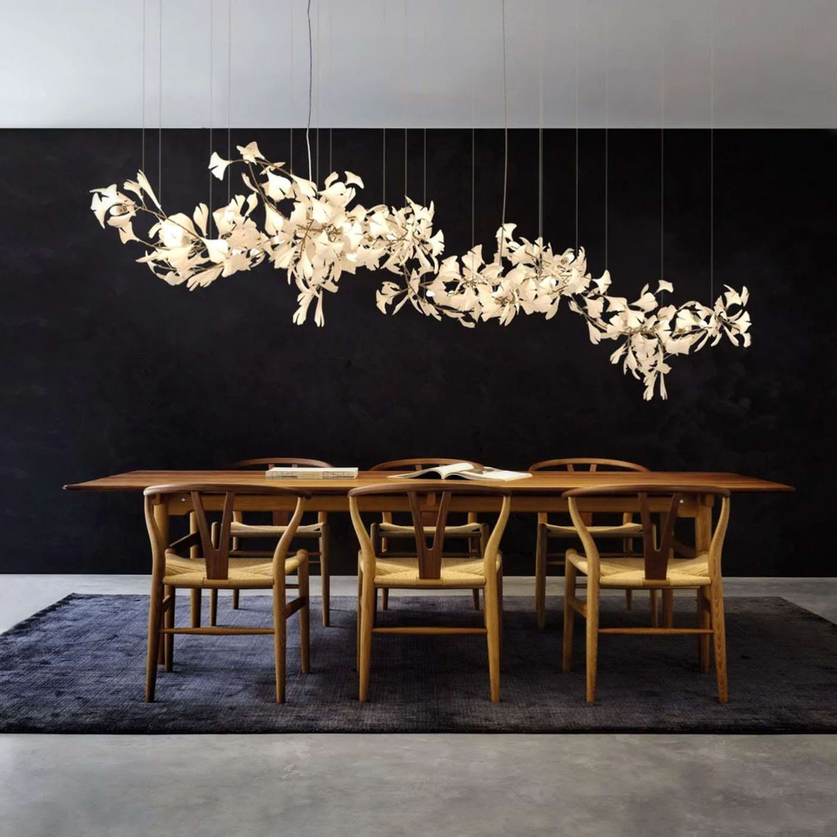 Gingko Leaves Ceramics Spiral Branch Chandelier - view 35
