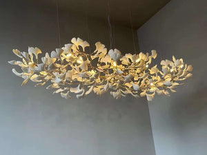 Gingko Leaves Ceramics Spiral Branch Chandelier - view 41