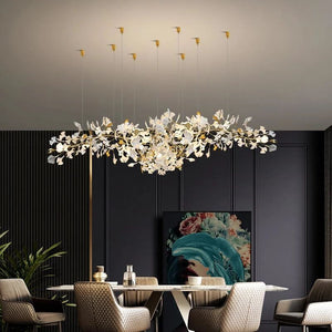 Gingko Leaves Ceramics Spiral Branch Chandelier - view 43