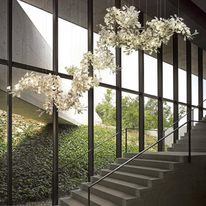 Gingko Leaves Ceramics Spiral Branch Chandelier - view 23