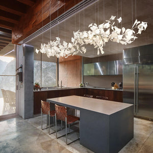 Gingko Leaves Ceramics Spiral Branch Chandelier - view 2