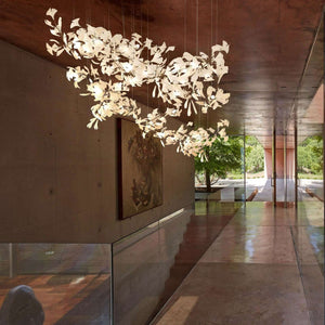 Gingko Leaves Ceramics Spiral Branch Chandelier - view 28