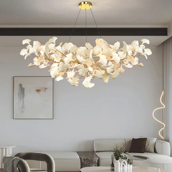 Modern Luxury Linear Ginkgo Ceramic Chandelier for Dining Room/Kitchen Island - view 2