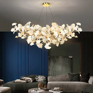 Modern Luxury Linear Ginkgo Ceramic Chandelier for Dining Room/Kitchen Island - view 3