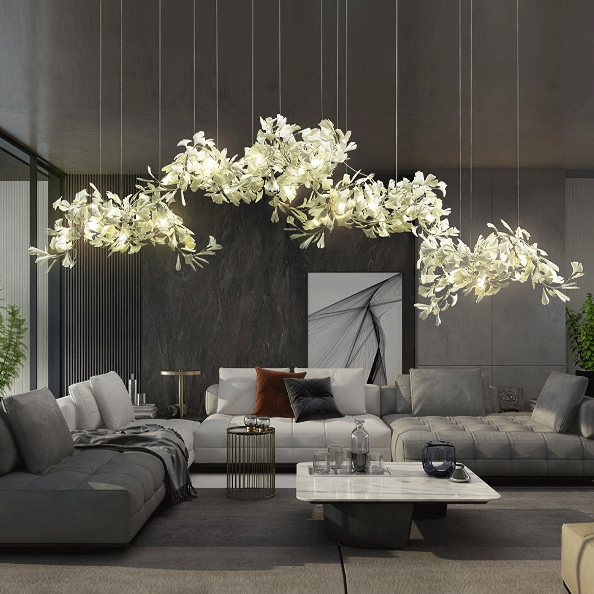 Gingko Ceramic Branch Chandelier C - view 2