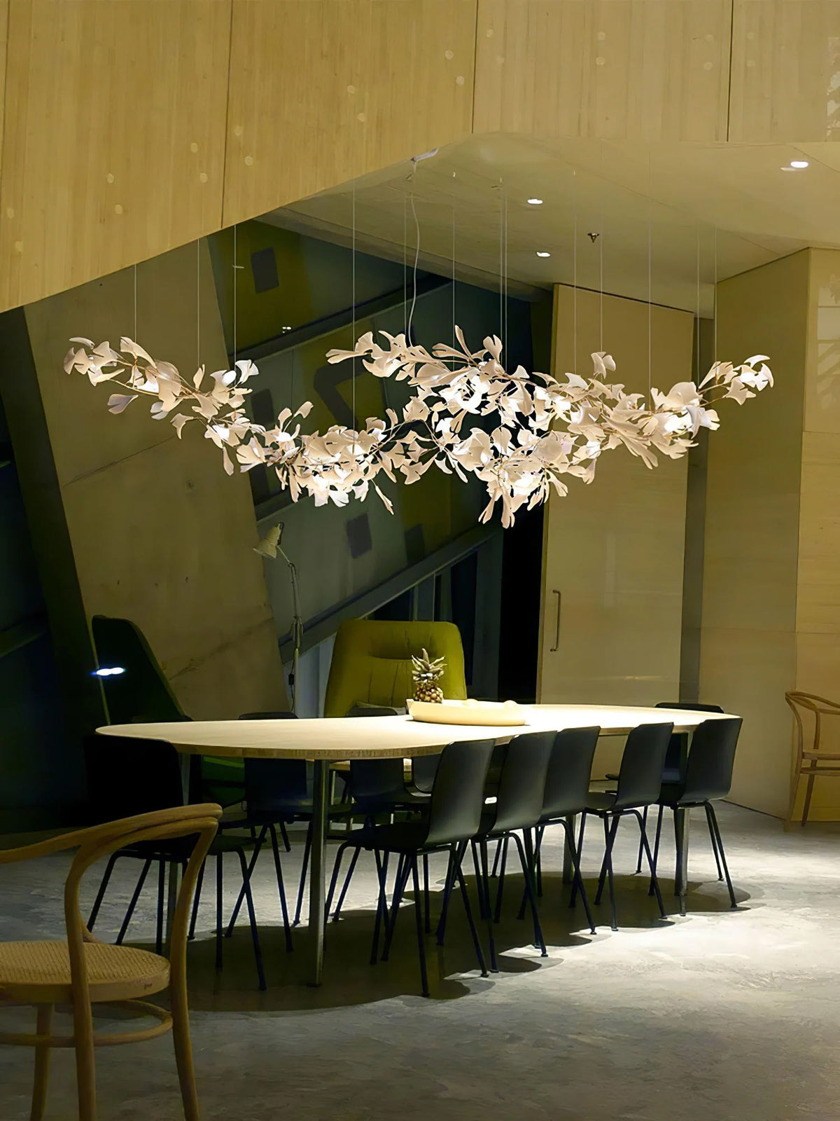 Gingko Leaves Ceramics Spiral Branch Chandelier - view 99