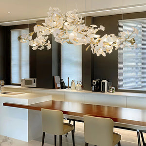 Gingko Leaves Ceramics Spiral Branch Chandelier - view 6