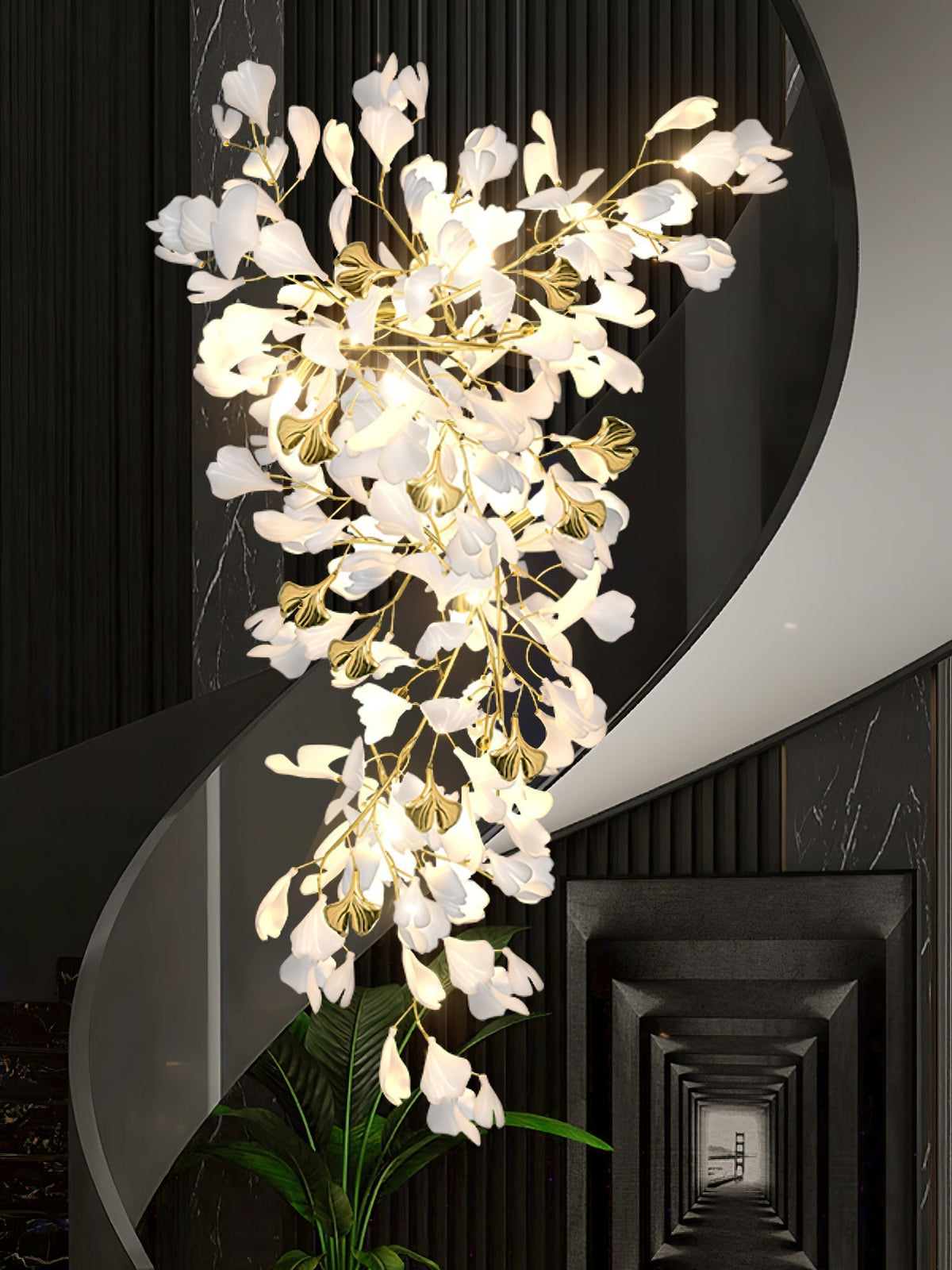 Gingko Ceramic Branch Chandelier Z - view 55
