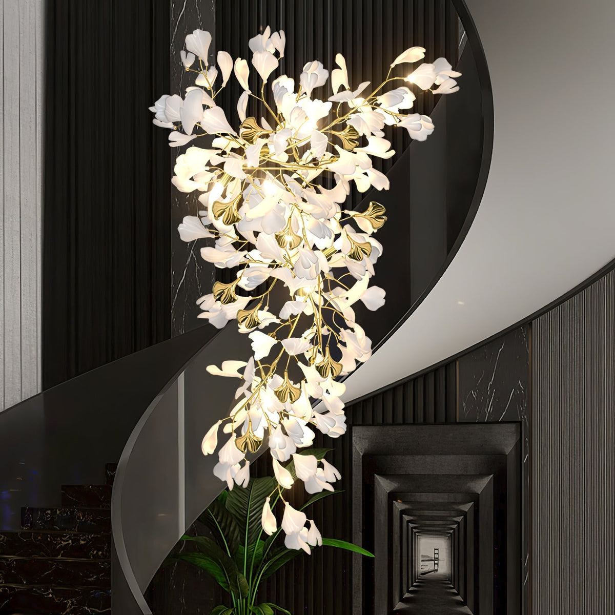 Gingko Ceramic Branch Chandelier Z - view 2