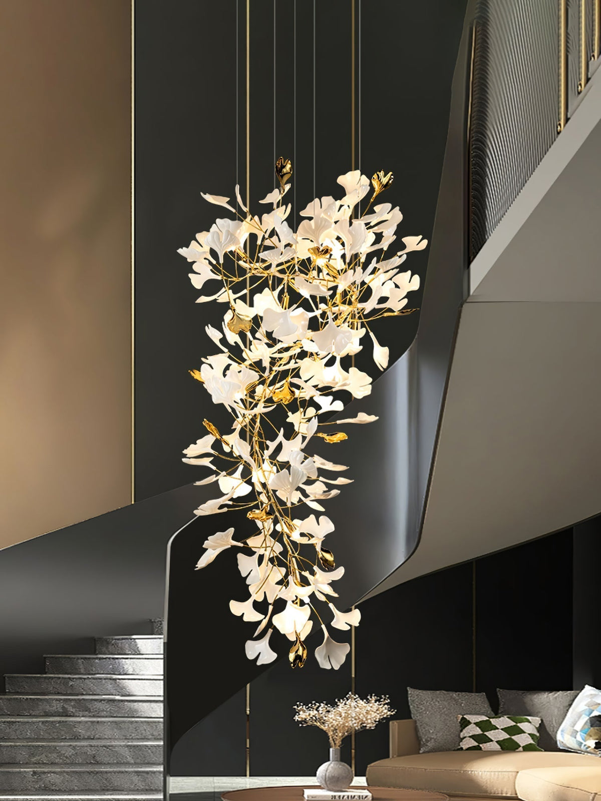 Gingko Ceramic Branch Chandelier Z - view 30