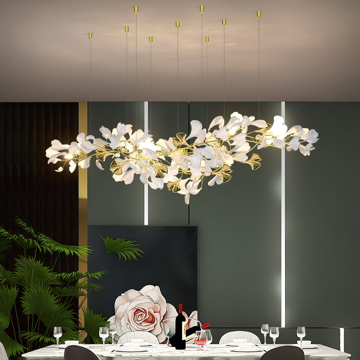 Gingko Ceramic Branch Chandelier Z - view 12