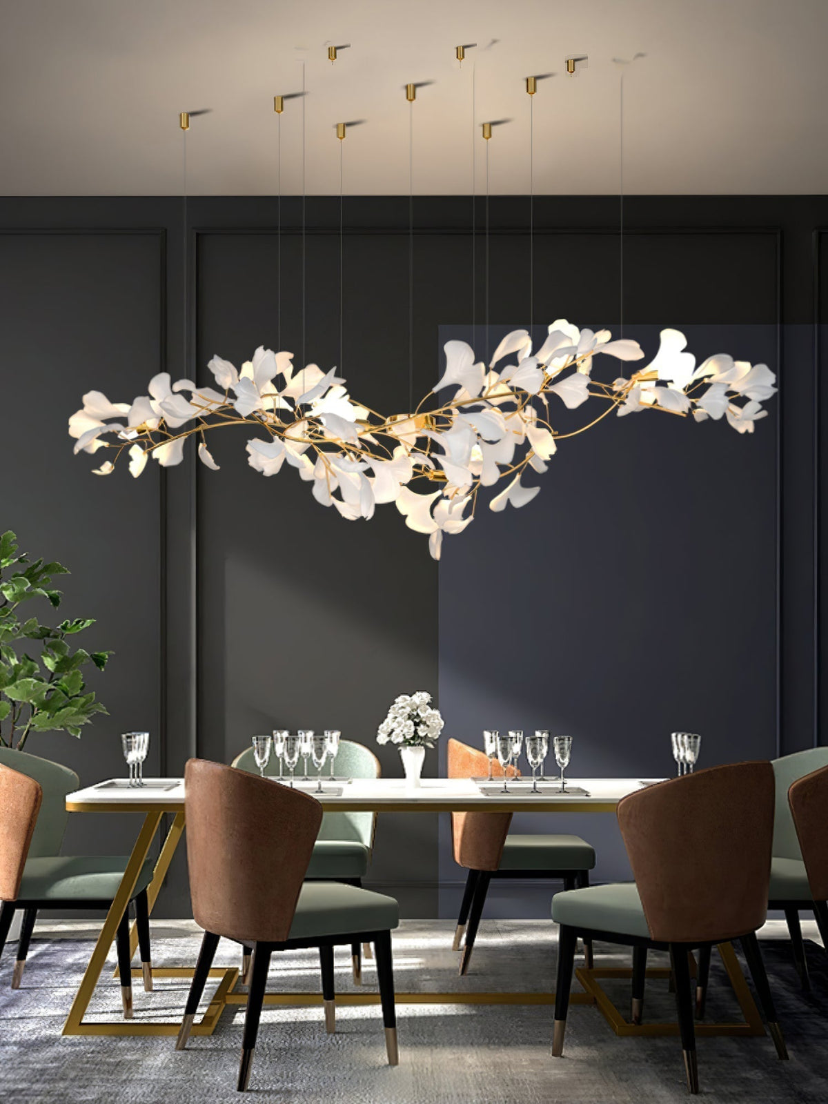 Gingko Ceramic Branch Chandelier Z - view 25