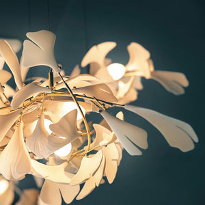 Gingko Leaves Ceramics Spiral Branch Chandelier - view 57