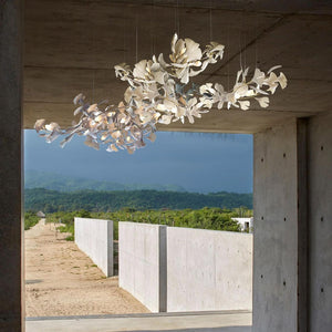 Gingko Leaves Ceramics Spiral Branch Chandelier - view 49