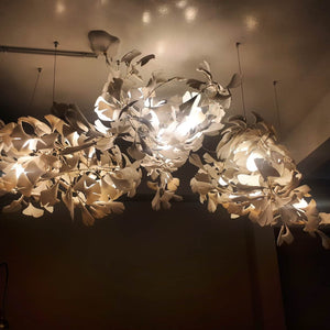 Gingko Leaves Ceramics Spiral Branch Chandelier - view 52