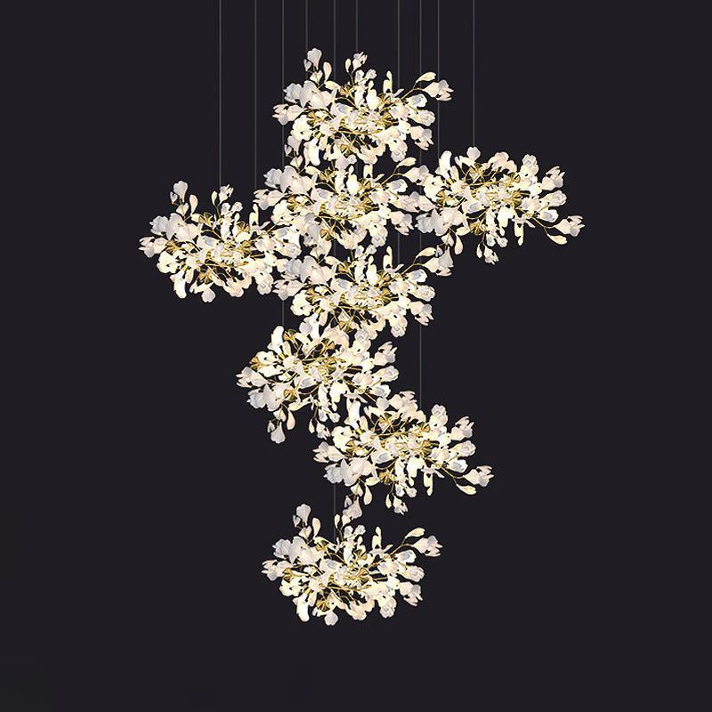 Ginkgo Cascading C (Alternating) Branch Chandelier - view 3