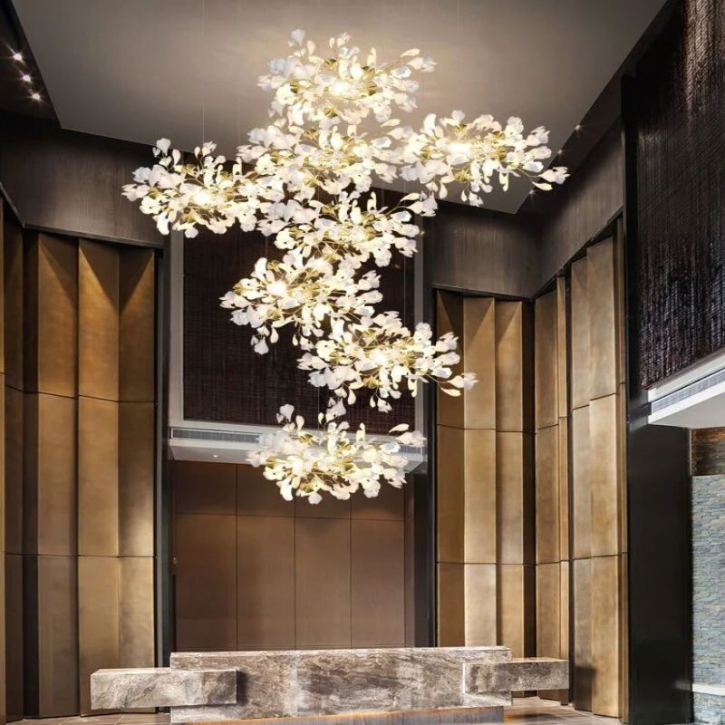 Ginkgo Cascading C (Alternating) Branch Chandelier - view 6
