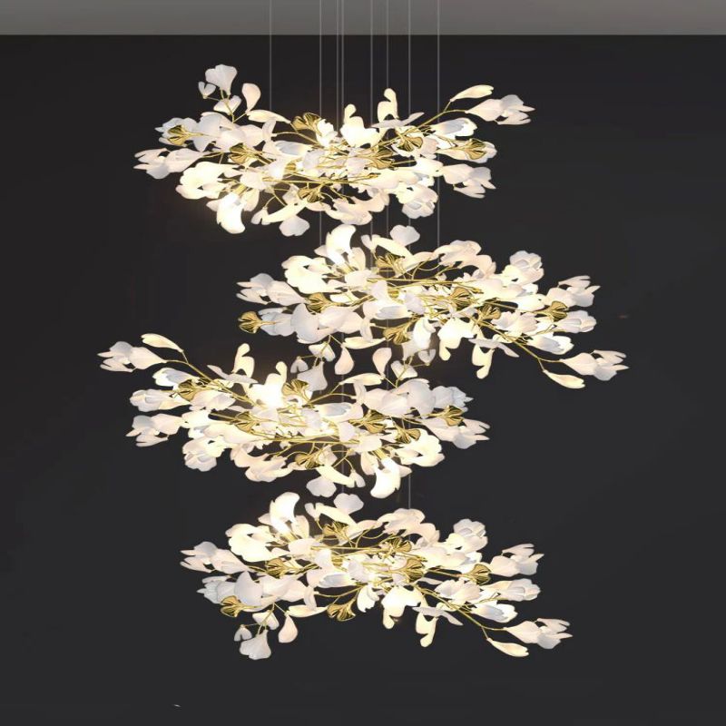 Ginkgo Cascading C (Alternating) Branch Chandelier - view 7