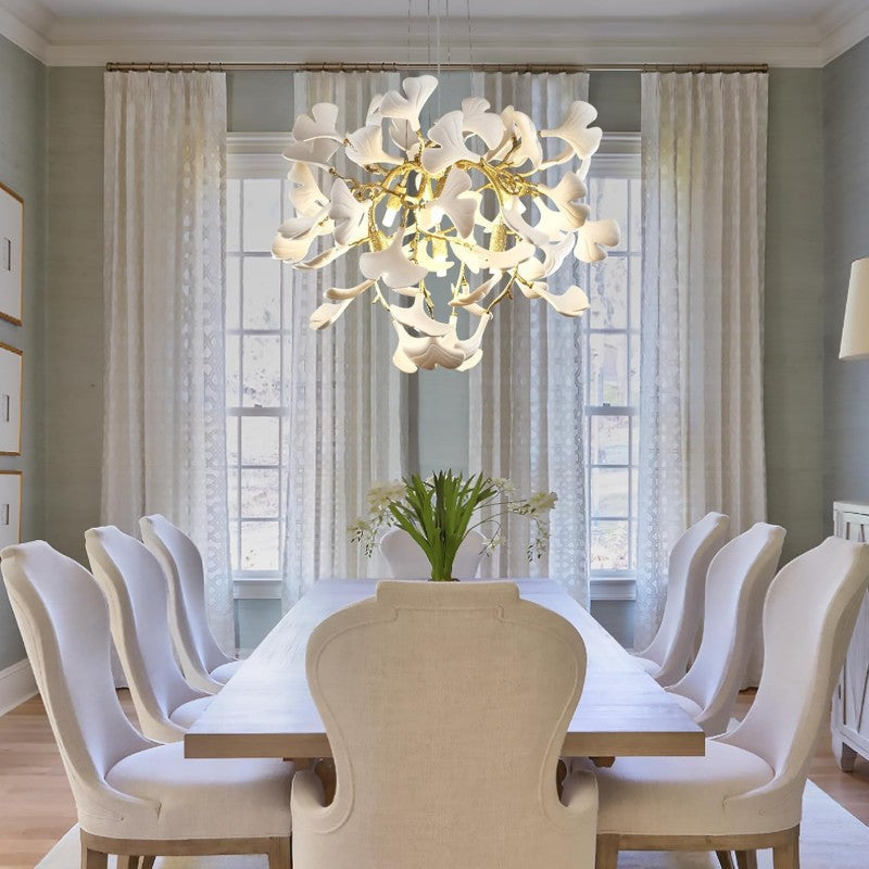 Ginkgo Gold Tree Branches Chandelier - view 2