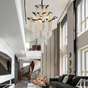 Gladys Aluminum Chain Tassel Stream Chandelier - view 14
