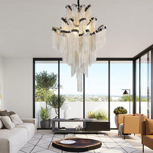 Gladys Aluminum Chain Tassel Stream Chandelier - view 12