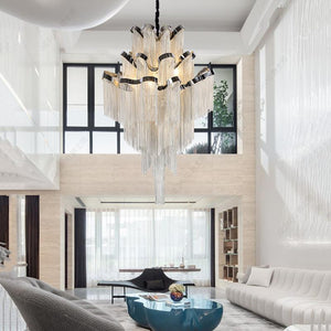 Gladys Aluminum Chain Tassel Stream Chandelier - view 11