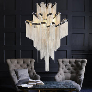 Gladys Aluminum Chain Tassel Stream Chandelier - view 2