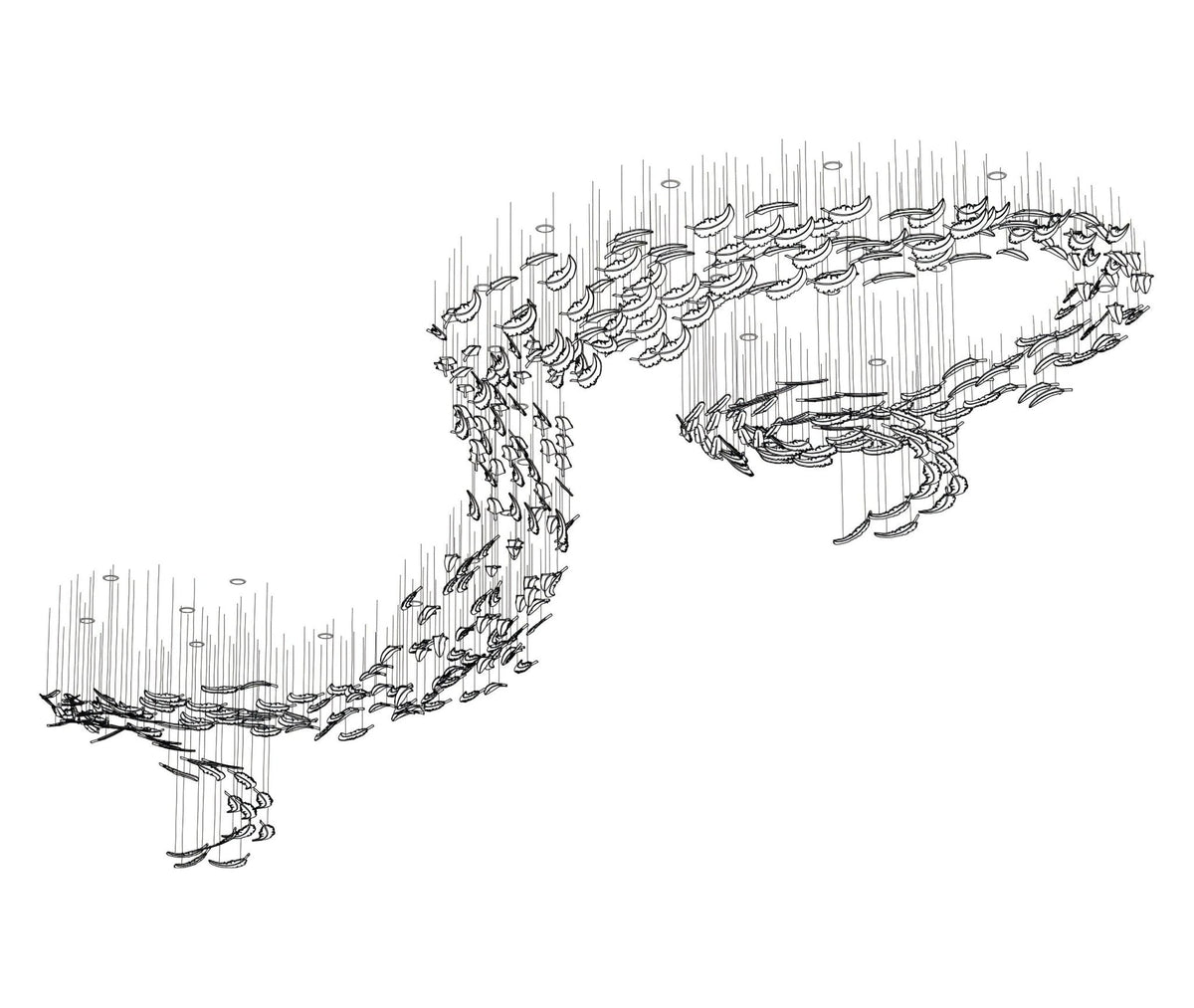Galaxy Glass Feathers Flying Chandelier - view 38