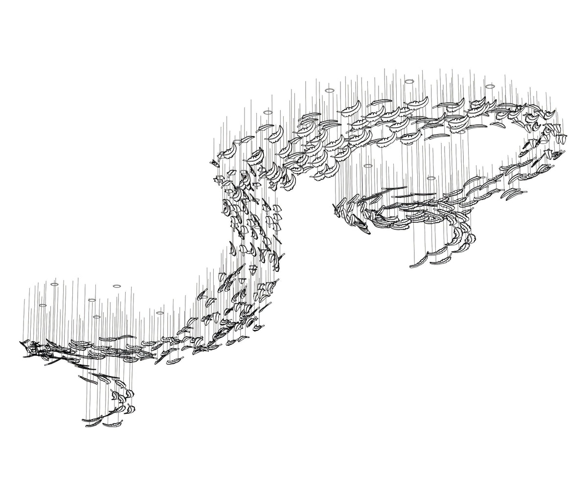Glass Feathers Chandelier