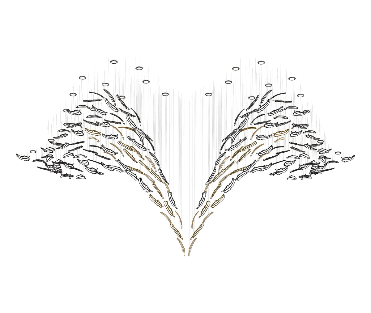 Galaxy Glass Feathers Flying Chandelier - view 41