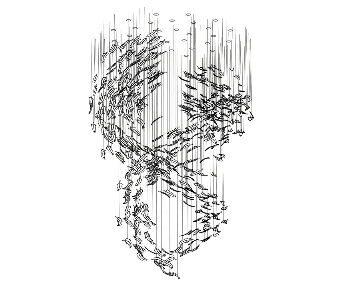 Galaxy Glass Feathers Flying Chandelier - view 43