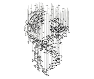 Galaxy Glass Feathers Flying Chandelier - view 43