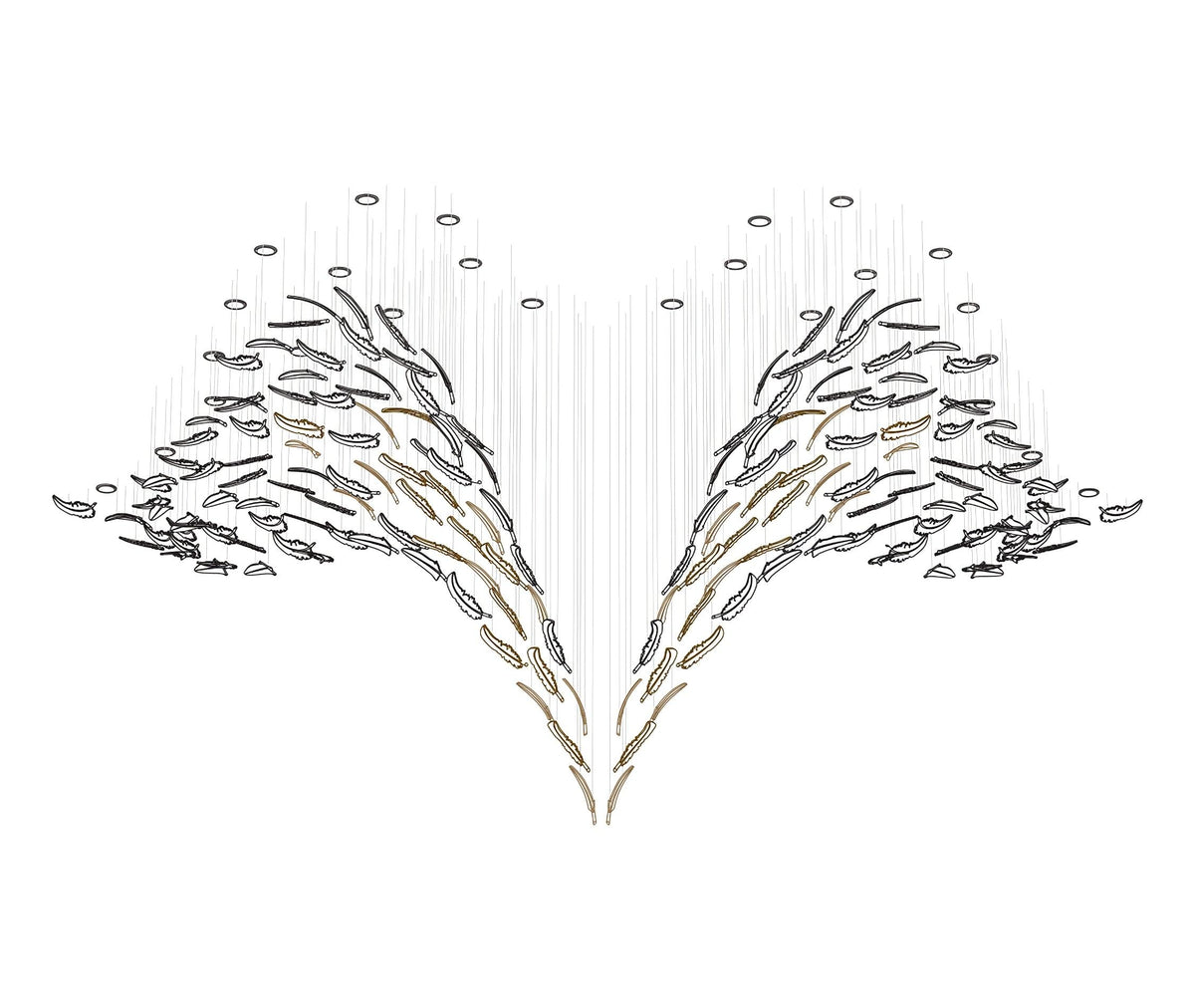 Glass Feathers Chandelier